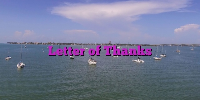 Letter of Thanks