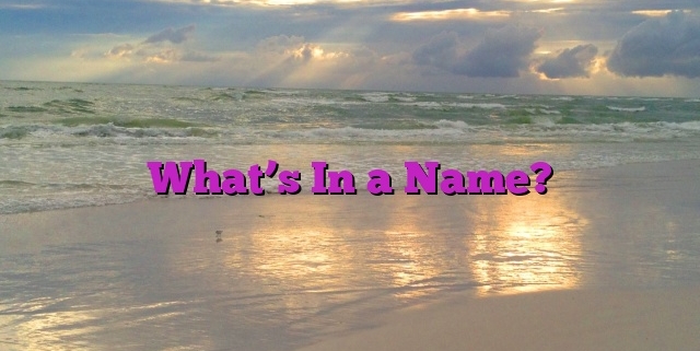 What’s In a Name?
